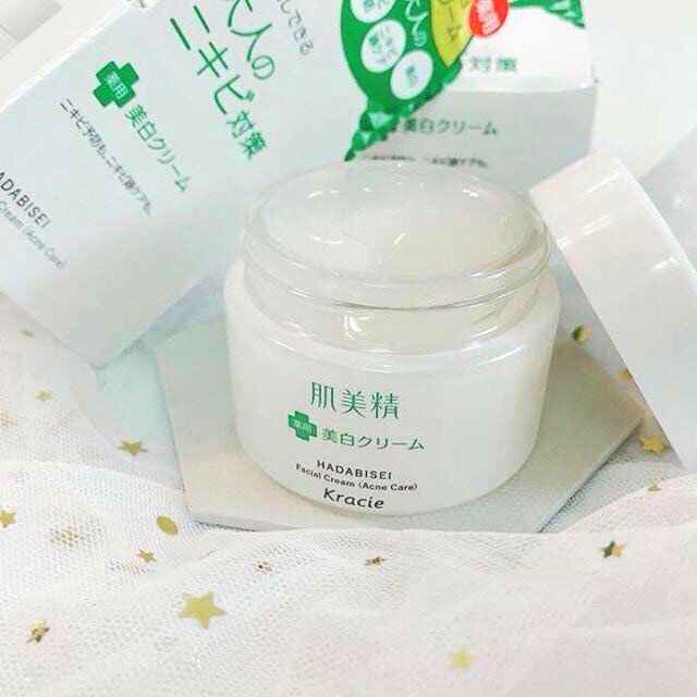 Kem dưỡng trắng & trị mụn Kracie Hadabisei Facial Cream (Acne Care) 50g -  Kute Shop