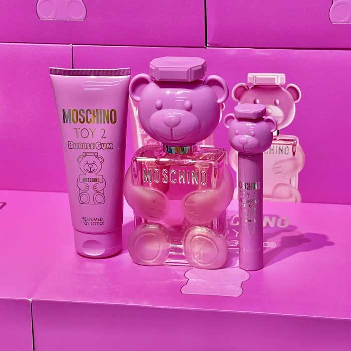 Set Nước Hoa Nữ Moschino Toy 2 Bubble Gum EDT (100ml + Body Lotion 100ml + Mini 10ml)